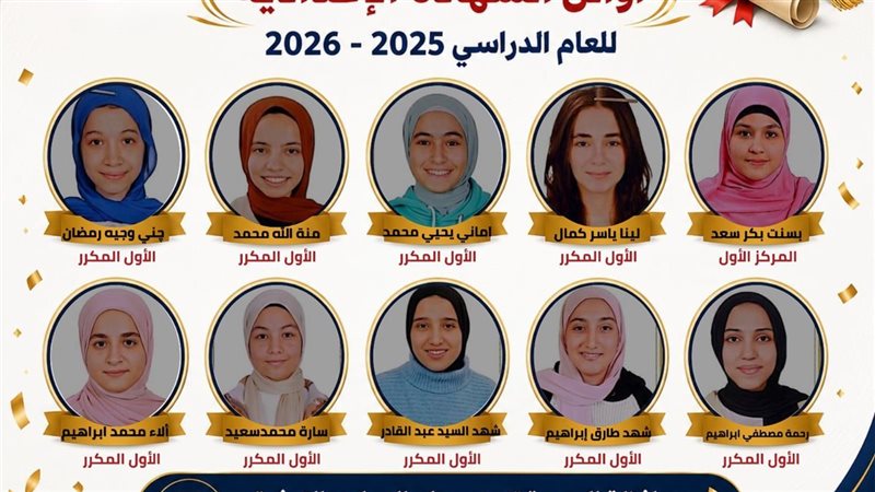 بالأسماء، أوائل الشهادة الإعدادية في البحيرة