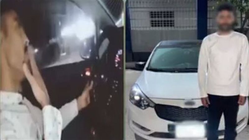 ضبط قائد سيارة قام بتدخين سيجارة حشيش أثناء القيادة ببورسعيد(فيديو)
