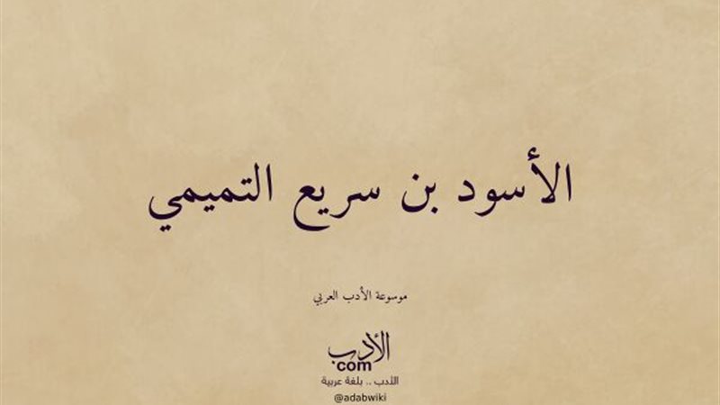 صحابة منسيون، الأسود بن سريع التميمي السعدي “حمّاد ربه”