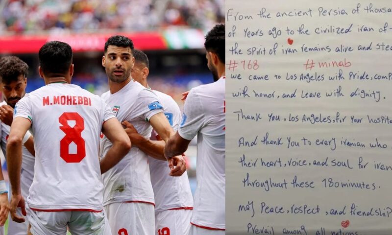 منتخب إيران يترك رسالة في غرفة الملابس بعد التعادل مع بلجيكا