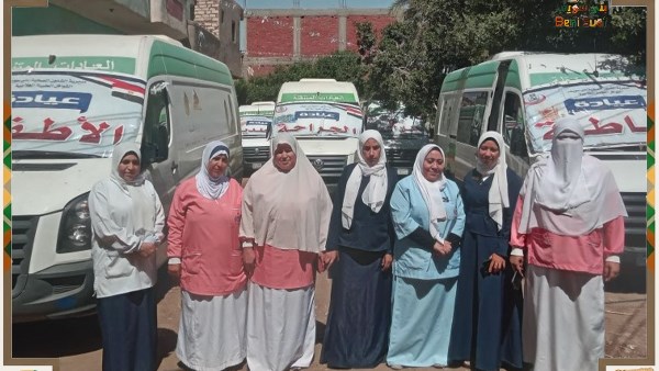 صحة بني سويف : الكشف والعلاج بالمجان لأكثر من 1000 مريض خلال قافلة طبية لمديرية الصحة بقرية زكي فاضل ضمن حياة كريمة