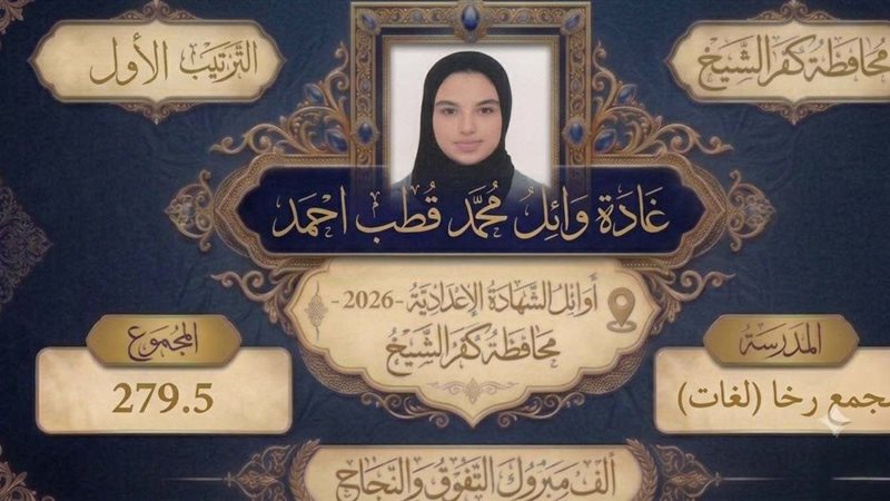 بنات كفر الشيخ يتصدرن قائمة أوائل الشهادة الإعدادية 2026 (صور)