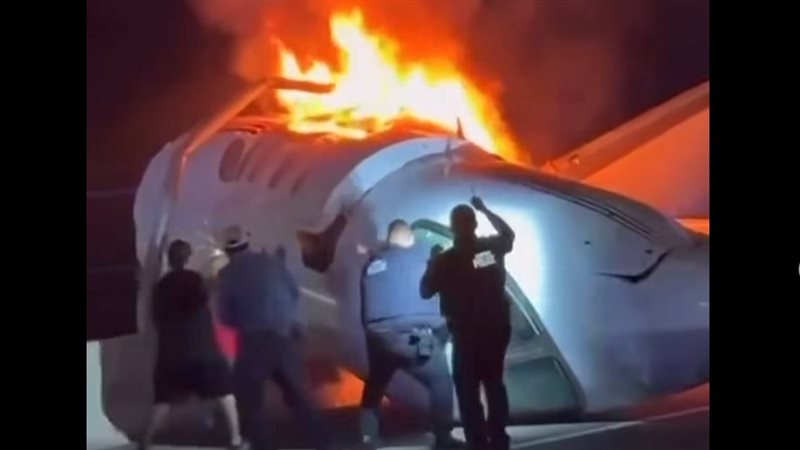 رعب جوي في أمريكا للمرة الرابعة، لحظة تحطم طائرة لرجال الأعمال بشكل غامض (فيديو)
