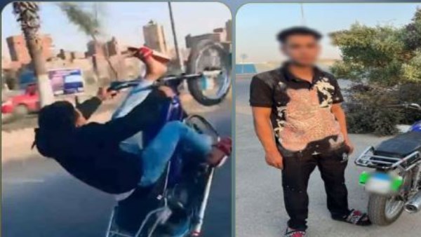بيقلب الموتوسيكل حصان.. القبض على عامل أدى حركات استعراضية بدراجته النارية في القاهرة