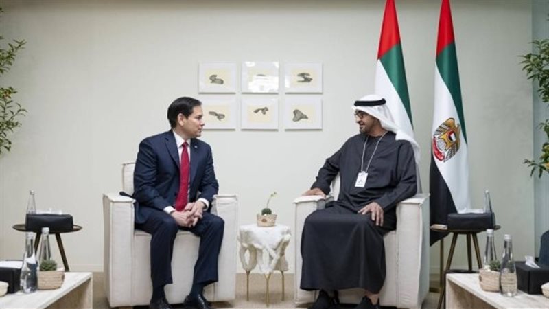 روبيو يبحث مع محمد بن زايد أمن الخليج ومستقبل مضيق هرمز