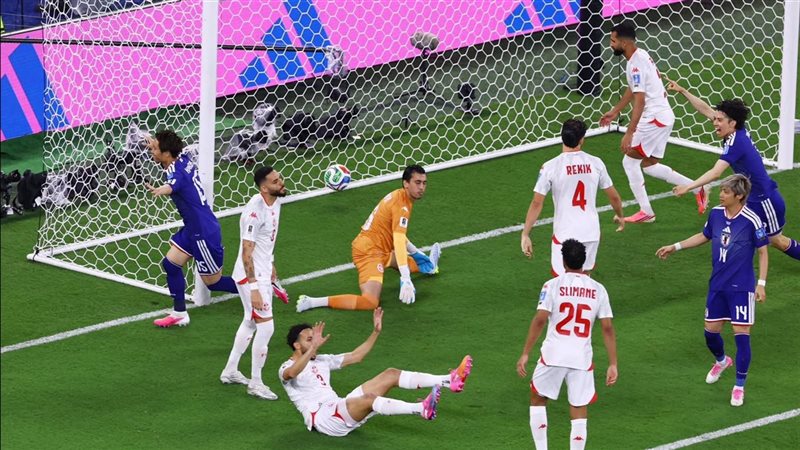 كأس العالم 2026، تونس تتأخر أمام اليابان بثنائية في الشوط الأول (فيديو)