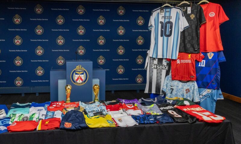 Toronto police seize thousands of counterfeit soccer jerseys in Canada’s largest bust
