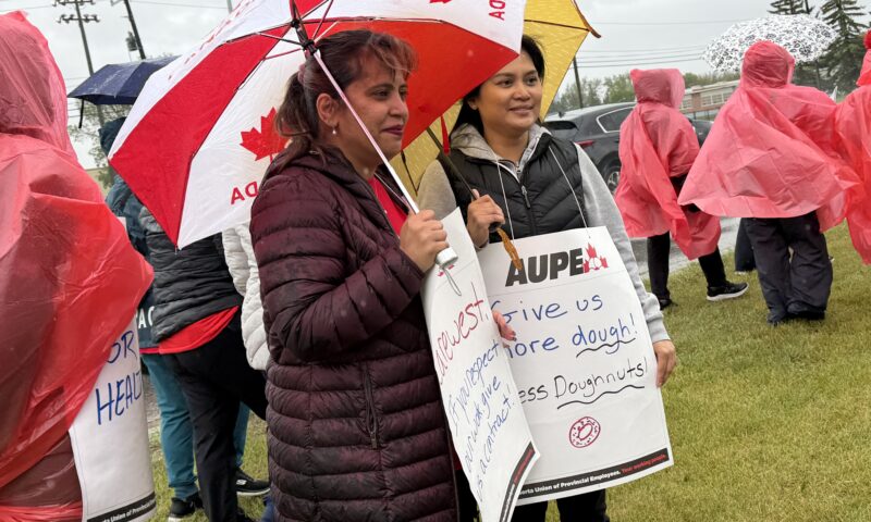Alberta health-care workers rally in Calgary for better job conditions