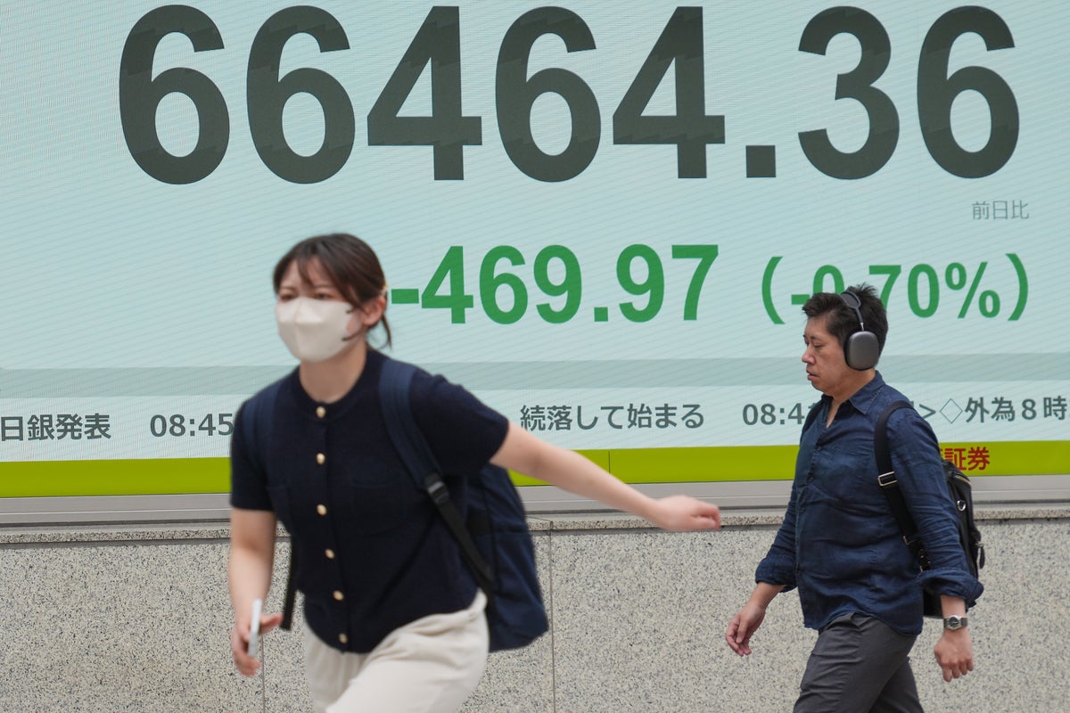 Asian shares mostly slip as latest fighting undermines the US-Iran ceasefire.