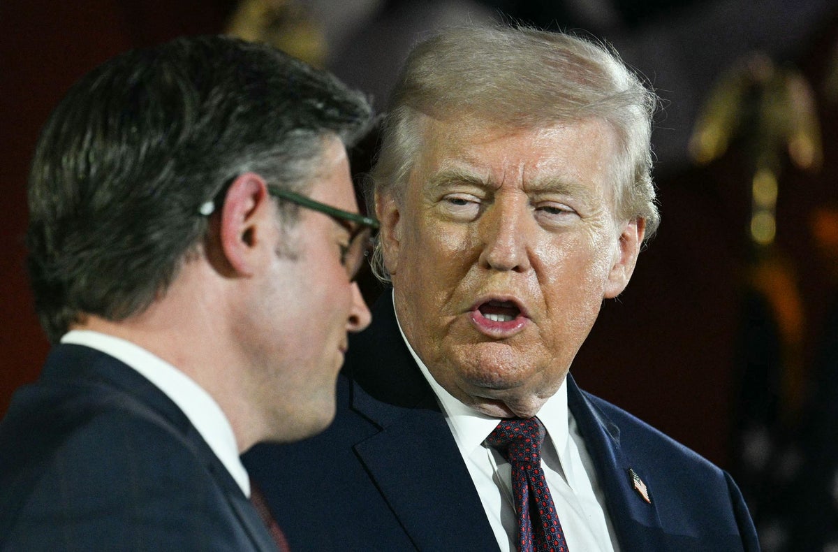 Trump brings Mike Johnson to White House to sort out reviled $1.8B DOJ ‘slush fund’