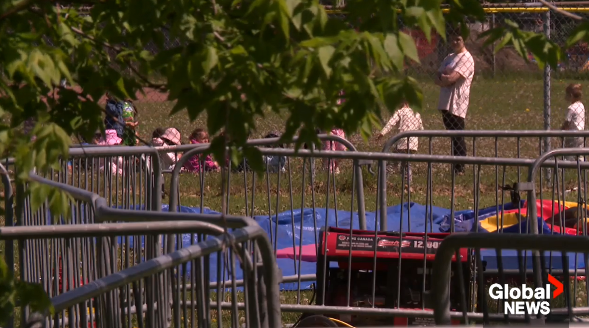 3-year-old critically injured after bouncy castle swept up by wind in Montreal