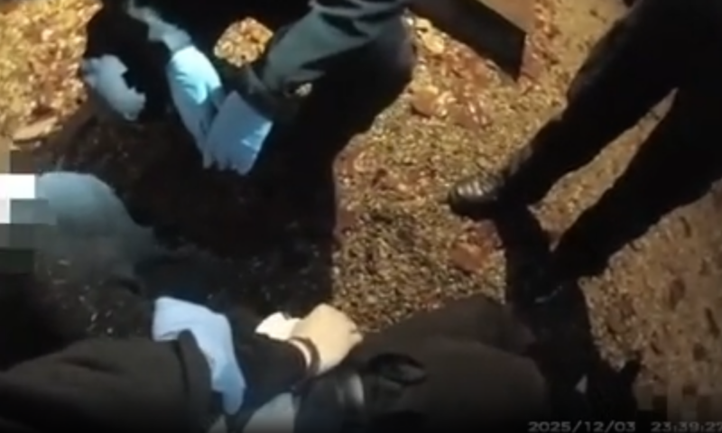 Chilling bodycam of Henry Nowak arrest shows handcuffed student telling officers he’s been stabbed
