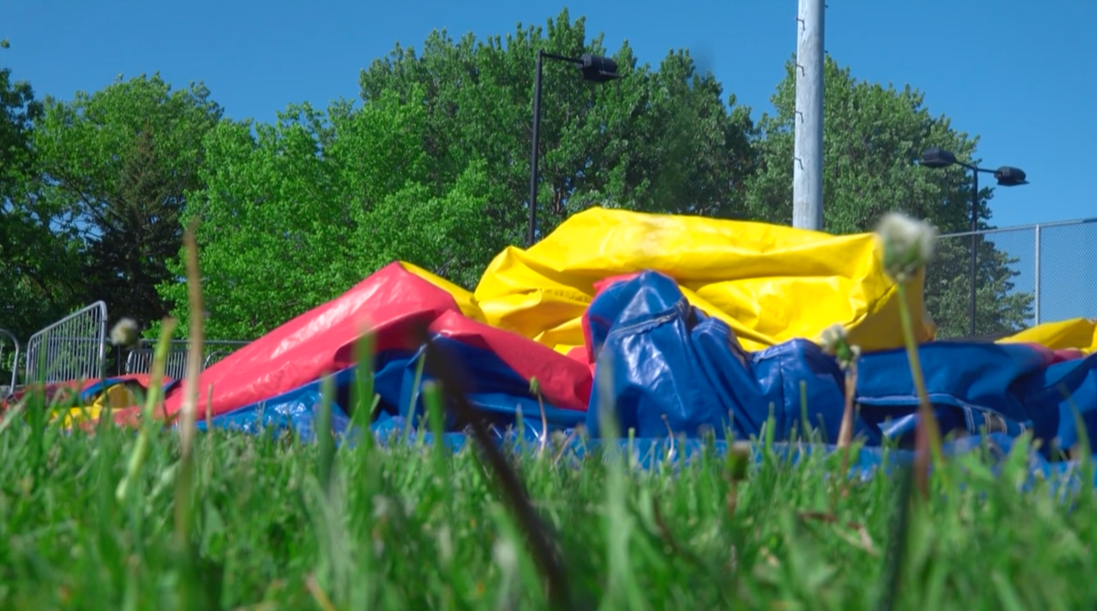 Toddler fighting for life after inflatable house thrown into air by violent storm