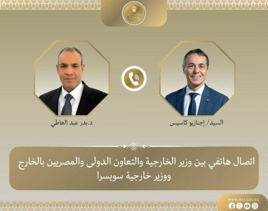 وزير الخارجية يؤكد لنظيره السويسري دعم مصر لمسار المفاوضات «الأمريكية – الإيرانية»