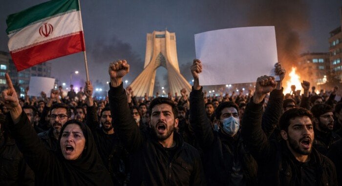 محتجون في طهران يطالبون بإسقاط الاتفاق مع أمريكا واستقالة مسؤولين