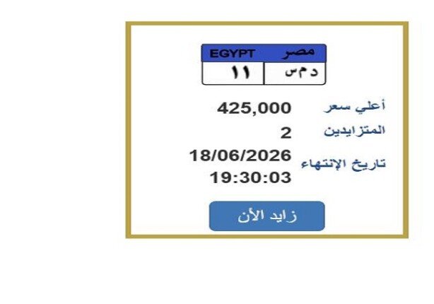سعرها اقترب من النصف مليون جنيه.. مزايدة نارية على لوحة سيارة مميزة