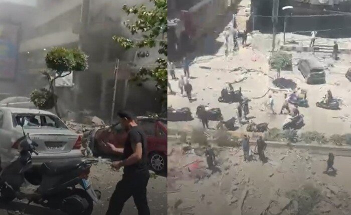 الاحتلال يستهدف مواقع تابعة لحزب الله في بيروت (فيديو)