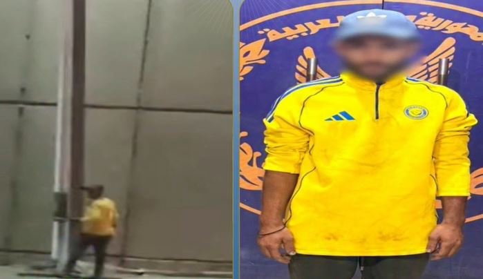 القبض على المتهم بسرقة أسلاك كهربائية من عمود إنارة بالسلام