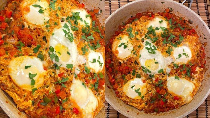 طريقة عمل الشكشوكة بالبيض خطوة بخطوة