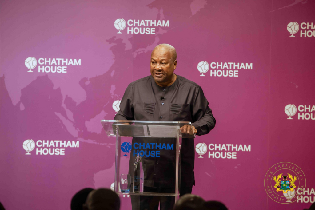 Photos: President Mahama speaks at Chatham House on Ghana’s strategic priorities