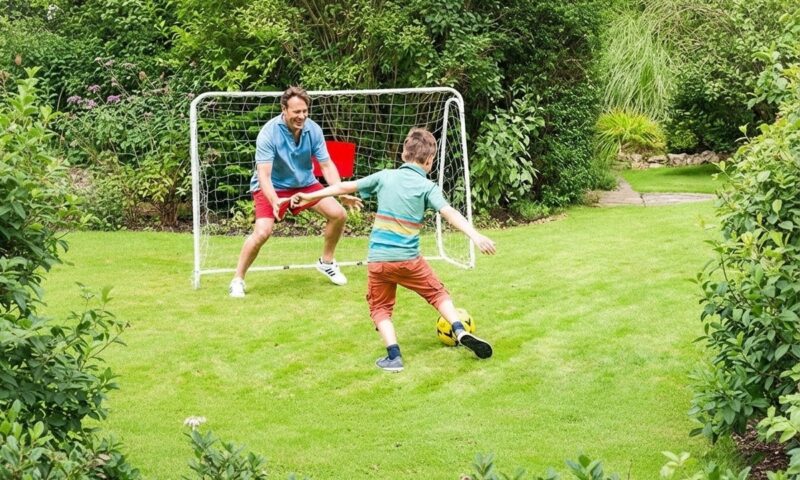 This foldable football goal could be the answer to getting kids off screens this summer (aff)