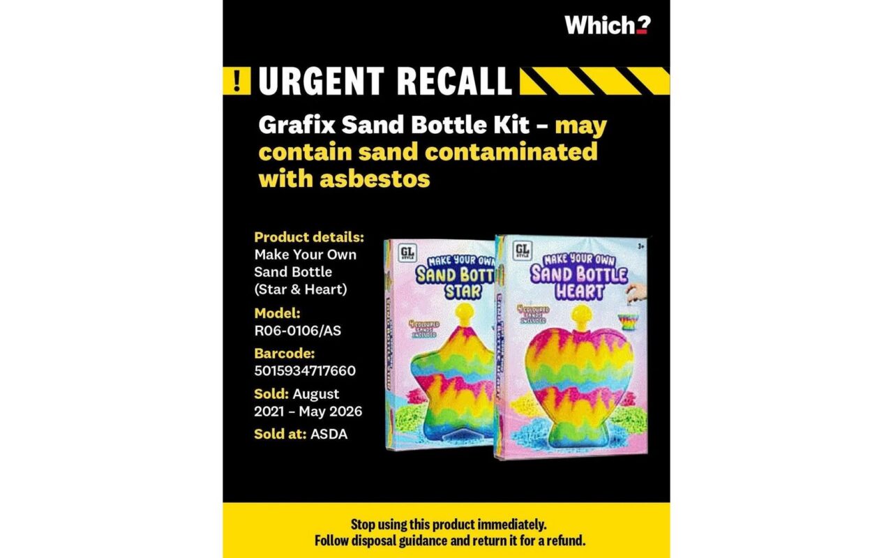 Two more children’s sand kits withdrawn from sale over asbestos content