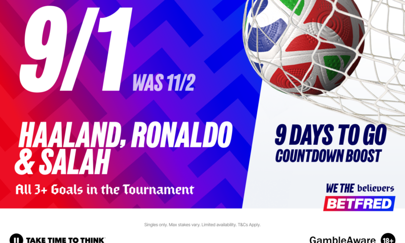World Cup 2026: Get Haaland, Ronaldo and Salah to score 3+ goals each at 9/1 with Betfred plus £50 free bets