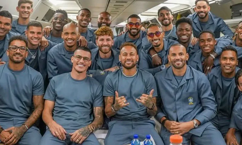 Incredible moment Brazil team’s £150million plane used by Rolling Stones is ‘baptised’ before World Cup