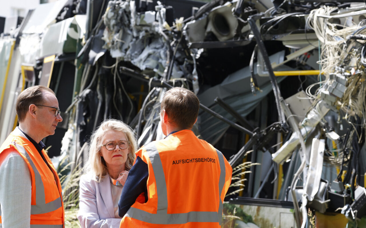 Horror tram crash leaves at least 20 injured as multiple carriages derail & shocking pics show mangled wreckage