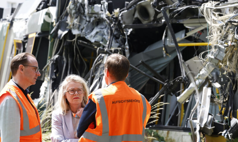 Horror tram crash leaves at least 20 injured as multiple carriages derail & shocking pics show mangled wreckage