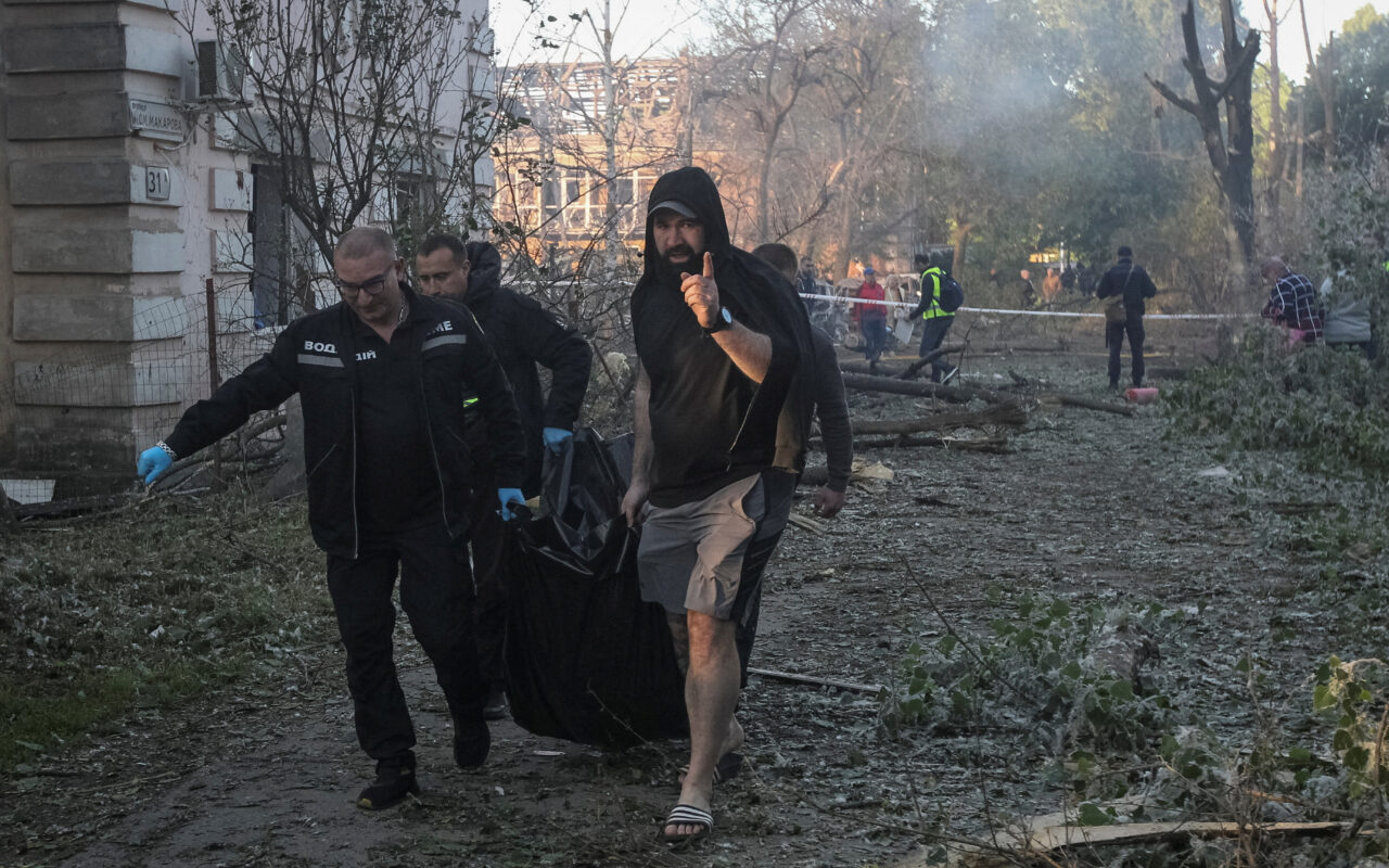 Russian attack on Ukraine kills at least 11 and traps others in damaged buildings