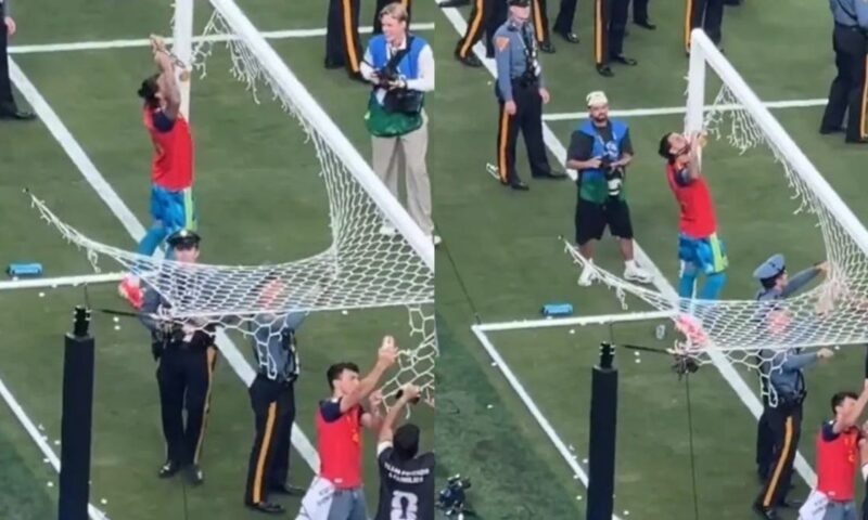 فيديو.. حارس إسبانيا ينجو بأعجوبة من حادث خطير بميدالية كأس العالم