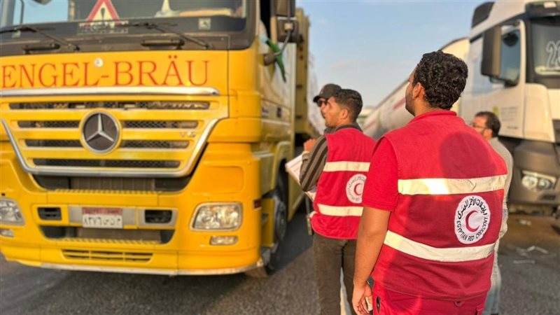 3500 طن مساعدات، قافلة مصرية جديدة تنطلق إلى غزة