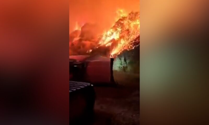 شاهد.. رجال الإطفاء يواجهون ألسنة اللهب من قلب حريق غابات في إسبانيا