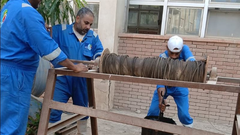 مياه القناة تنتهي من أعمال التطهير الشامل لمحطة صرف صحي عرب المعمل بالسويس