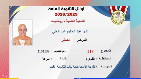 “طايرة من الفرحة”.. ندى عبد الحليم العاشرة على علمي رياضة: والداي أكبر الداعمين لي