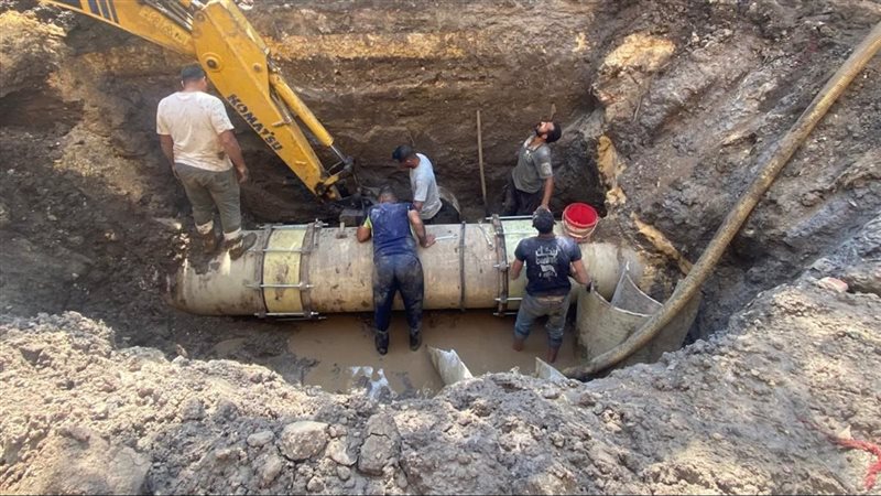 رئيس مياه القليوبية: الانتهاء من إصلاح كسر خط المياه الرئيسي بقرية الإصلاح الزراعى