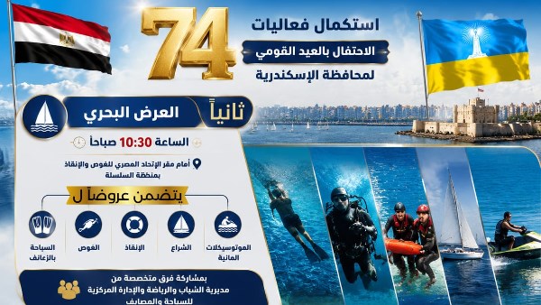 الإسكندرية تعلن تفاصيل الاحتفال بعيدها القومي الـ 74 وتدعو المواطنين للمشاركة