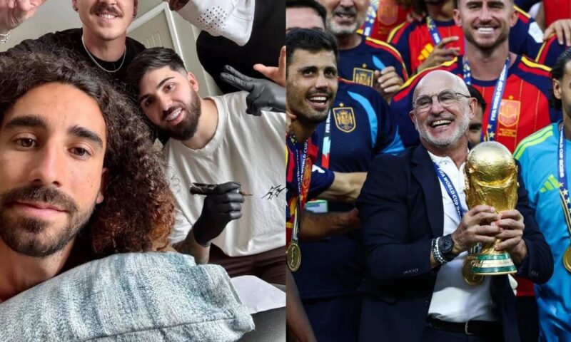كوكوريا يفي بوعده ويضع وشماً لوجه مدرب إسبانيا بعد الفوز بكأس العالم