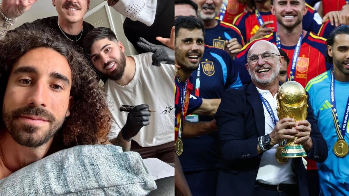 كوكوريا يفي بوعده ويضع وشماً لوجه مدرب إسبانيا بعد الفوز بكأس العالم