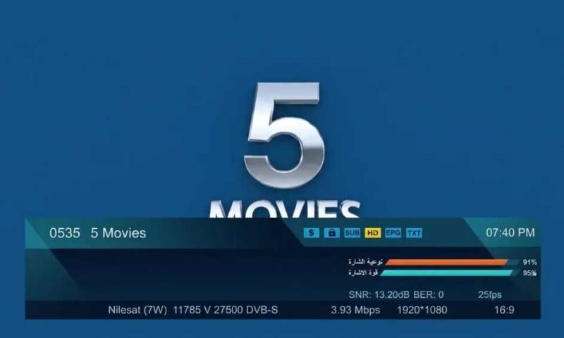 تردد قناة 5Movies الجديد 2026 بعد ترقية البث إلى Full HD تمهيدًا لانطلاقها