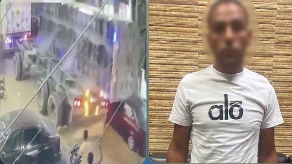 القبض على سائق انقلبت مقطورة سيارته على سيارتين في الفيوم