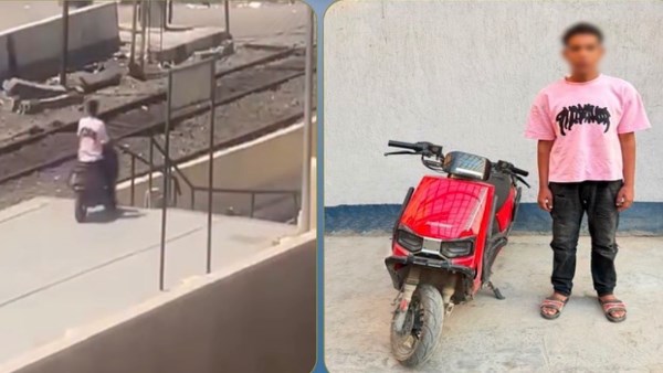 القبض على شاب قاد دراجة نارية أعلى رصيف محطة قطار في الغربية