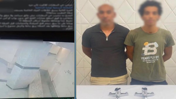سقوط لص سرق خلاطات المياه من داخل مسجد بالقاهرة