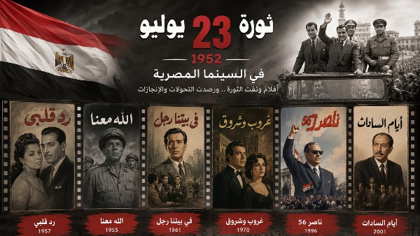 بمناسبة ذكرى ثورة 23 يوليو.. أفلام وثّقت الثورة ورصدت تحولات المجتمع المصري
