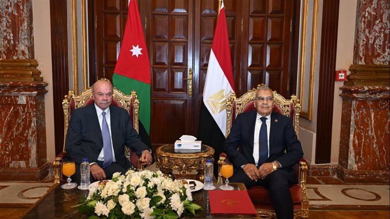 المستشار عصام فريد يستقبل رئيس مجلس الأعيان الأردني