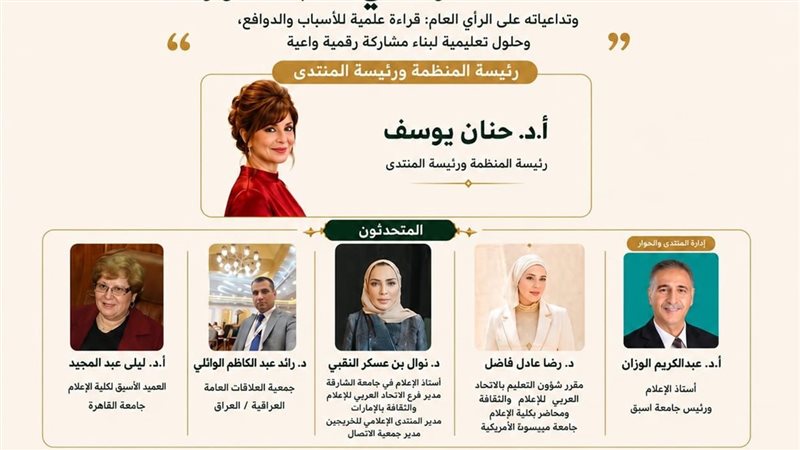 المنظمة العربية للحوار والتعاون الدولي تنظم ندوة علمية حول الصمت الرقمي للجمهور
