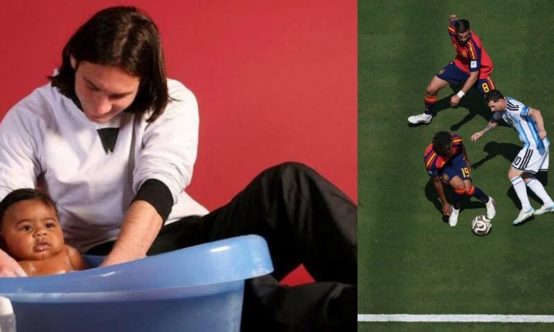 بعدما “حممه” رضيعاً.. ميسي يستقبل لامين يامال بـ”كوبري”