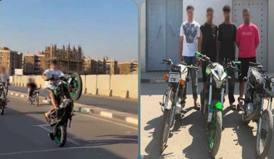 ضبط قائدي 4 دراجات نارية بتهمة الاستعراض وتهديد حياة المواطنين في القاهرة