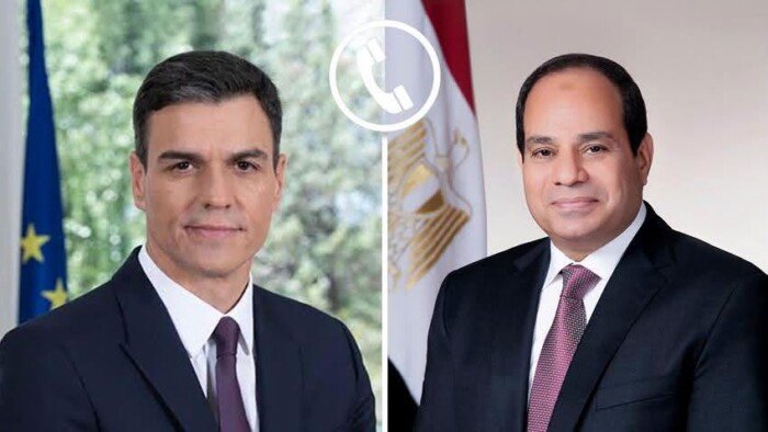 الرئيس السيسي يبحث مع رئيس وزراء إسبانيا تداعيات حادث دمياط وجهود استقرار المنطقة